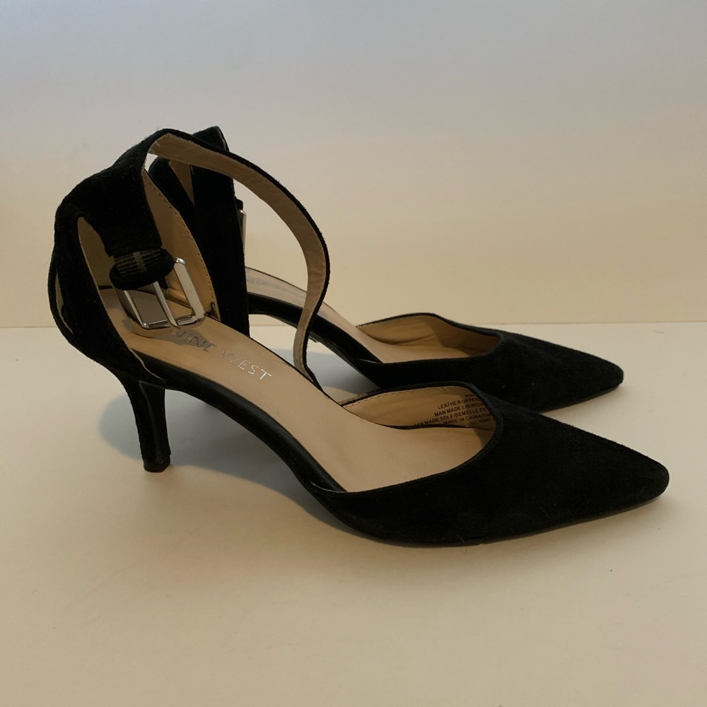 Nine West Suede  Ankle strap Kitten Heel